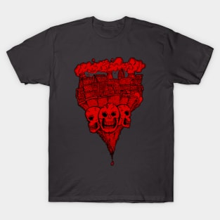 Earthquake Skull On Earth Red Version T-Shirt